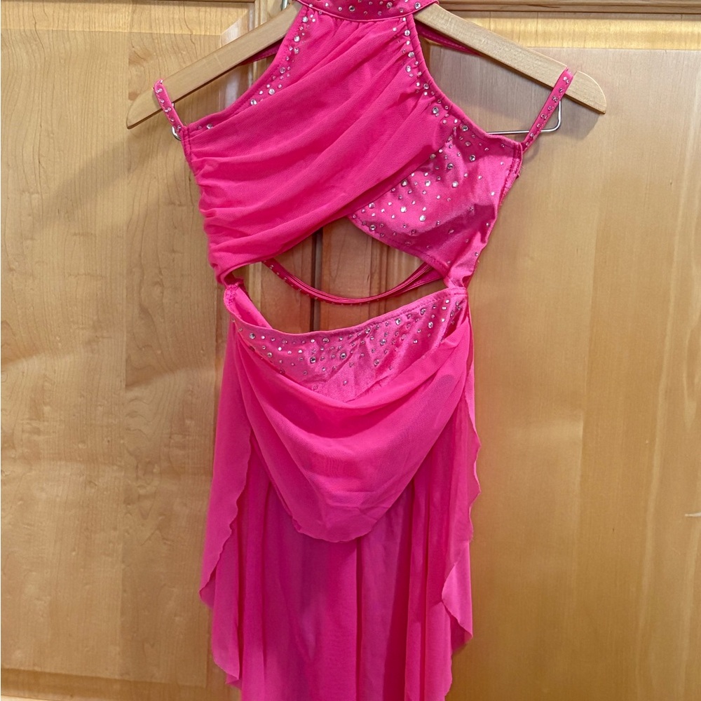 Pink Dance Costume with Rhinestones